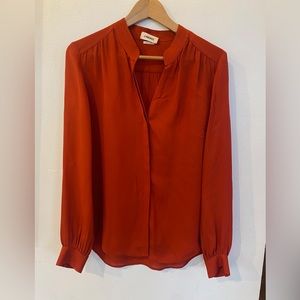 L’Agence rust/red silk blouse